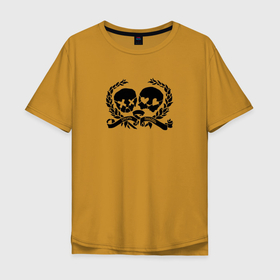 Мужская футболка хлопок Oversize с принтом Смерть и Любовь в Санкт-Петербурге, 100% хлопок | свободный крой, круглый ворот, “спинка” длиннее передней части | любовь | рисунок | сердечки | слова | черепа