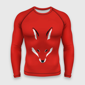 Мужской рашгард 3D с принтом Fox minimalism в Екатеринбурге,  |  | animal | beast | face | fox | minimalism | muzzle | red | животное | зверь | красная | красный | лиса | лисы | лицо | минимализм