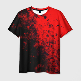 Мужская футболка 3D с принтом Пятна Крови в Курске, 100% полиэфир | прямой крой, круглый вырез горловины, длина до линии бедер | anarchy | blood | chaos | color | colors | neon | paint | анархия | брызги | капли | краска | краски | кровавый | кровь | неон | неоновая | неоновый | палитра | текстура | хаос | цвет | цвета