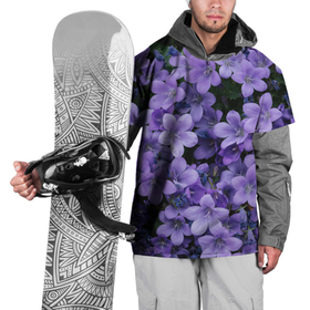 Накидка на куртку 3D с принтом Фиолетовый цвет весны в Новосибирске, 100% полиэстер |  | art | casual | весенний | весна | градиент | зелень | растения | структура | текстура | цветы