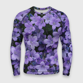 Мужской рашгард 3D с принтом Фиолетовый цвет весны в Новосибирске,  |  | art | casual | весенний | весна | градиент | зелень | растения | структура | текстура | цветы