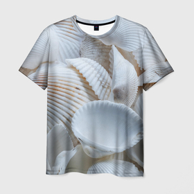 Мужская футболка 3D с принтом Ракушки в Курске, 100% полиэфир | прямой крой, круглый вырез горловины, длина до линии бедер | Тематика изображения на принте: art | casual | градиент | минимализм | ракушки | структура | текстура
