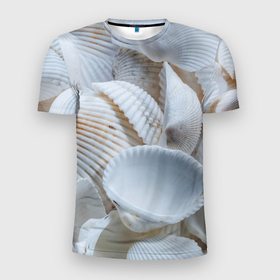 Мужская футболка 3D спортивная с принтом Ракушки , 100% полиэстер с улучшенными характеристиками | приталенный силуэт, круглая горловина, широкие плечи, сужается к линии бедра | art | casual | градиент | минимализм | ракушки | структура | текстура