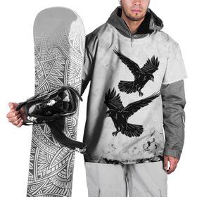 Накидка на куртку 3D с принтом Gothic crows в Новосибирске, 100% полиэстер |  | animals | art | bird | black | crow | dark | halloween | wings | witch | арт | ворона | готика | готические | животные | крылья | нечисть | орел | перья | природа | птица | птица ворон | птичка | тьма | хеллоуин | хищник | черная птица