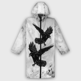 Дождевик унисекс 3D с принтом Gothic crows в городе Новоалтайск,  |  | animals | art | bird | black | crow | dark | halloween | wings | witch | арт | ворона | готика | готические | животные | крылья | нечисть | орел | перья | природа | птица | птица ворон | птичка | тьма | хеллоуин | хищник | черная птица