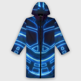 Дождевик унисекс 3D с принтом Неоновая броня | Neon Armor в городе Новоалтайск,  |  | cyberpunk 2077 | абстракция | броня | неон | синяя | текстура | трон