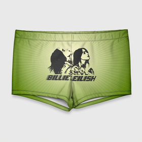 Мужские купальные плавки 3D с принтом Билли Айлиш на зеленом фоне в Курске, Полиэстер 85%, Спандекс 15% |  | bad guy | billie | billie eilish | billieeilish | билли | билли айлиш