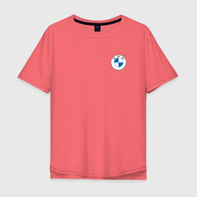 Мужская футболка хлопок Oversize с принтом BMW in heart , 100% хлопок | свободный крой, круглый ворот, “спинка” длиннее передней части | bavaria | bayerische motoren werke | bmw | bmw ag | bmw logo | баварец | беха | бнв | бумер | бэха