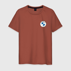 Мужская футболка хлопок с принтом BMW in heart в Кировске, 100% хлопок | прямой крой, круглый вырез горловины, длина до линии бедер, слегка спущенное плечо. | bavaria | bayerische motoren werke | bmw | bmw ag | bmw logo | баварец | беха | бнв | бумер | бэха