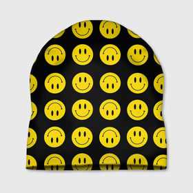 Шапка 3D с принтом Смайлики в Тюмени, 100% полиэстер | универсальный размер, печать по всей поверхности изделия | emoji | smile | sticker | грусть | любовь | печаль | плачь | смайлики | стикеры | текстура | улыбка | эмоджи | эмодзи