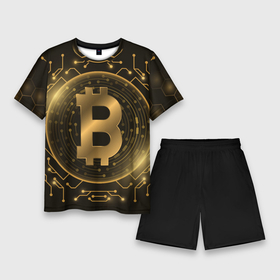 Мужской костюм с шортами 3D с принтом ЗОЛОТОЙ БИТКОИН в Курске,  |  | bitcoin | blockchain | btc | cardano | crypto | ethereum | polkadot | tether | xrp | бинанс | биткоин | блокчейн | валюта | деньги | криптовалюта | майнер | майнинг | цифровая валюта | цифровое золото | эфир