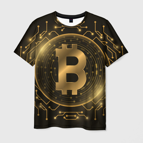 Мужская футболка 3D с принтом ЗОЛОТОЙ БИТКОИН в Белгороде, 100% полиэфир | прямой крой, круглый вырез горловины, длина до линии бедер | bitcoin | blockchain | btc | cardano | crypto | ethereum | polkadot | tether | xrp | бинанс | биткоин | блокчейн | валюта | деньги | криптовалюта | майнер | майнинг | цифровая валюта | цифровое золото | эфир