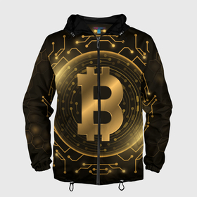 Мужская ветровка 3D с принтом ЗОЛОТОЙ БИТКОИН в Тюмени, 100% полиэстер | подол и капюшон оформлены резинкой с фиксаторами, два кармана без застежек по бокам, один потайной карман на груди | bitcoin | blockchain | btc | cardano | crypto | ethereum | polkadot | tether | xrp | бинанс | биткоин | блокчейн | валюта | деньги | криптовалюта | майнер | майнинг | цифровая валюта | цифровое золото | эфир