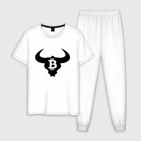 Мужская пижама хлопок с принтом BITCOIN CRYPTOCURRENCE (Z) в Курске, 100% хлопок | брюки и футболка прямого кроя, без карманов, на брюках мягкая резинка на поясе и по низу штанин
 | binance coin | bitcoin | blockchain | btc | cardano | crypto | ethereum | litecoin | polkadot | tether | xrp | биткоин | блокчейн | валюта | деньги | криптовалюта | майнер | майнинг | цифровая валюта | цифровое золото | эфир