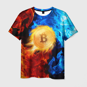 Мужская футболка 3D с принтом БИТКОИН | BITCOIN FIRE в Белгороде, 100% полиэфир | прямой крой, круглый вырез горловины, длина до линии бедер | bitcoin | blockchain | btc | cardano | crypto | ethereum | polkadot | tether | xrp | бинанс | биткоин | блокчейн | валюта | деньги | криптовалюта | майнер | майнинг | цифровая валюта | цифровое золото | эфир