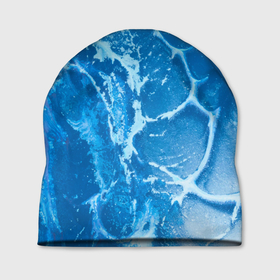 Шапка 3D с принтом Ледяной в Санкт-Петербурге, 100% полиэстер | универсальный размер, печать по всей поверхности изделия | абстракция | вода | зима | иней | лед | ледяной | мерзлота | мороженое | мороз | север | снег | текстура | холод
