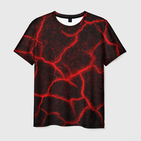 Мужская футболка 3D с принтом ЛАВА | ЛАВОВЫЕ ТРЕЩИНЫ | LAVA в Новосибирске, 100% полиэфир | прямой крой, круглый вырез горловины, длина до линии бедер | burnin | fire | flame | grunge | lava | lawa | гранж | земля | красная | красный | лава | неон | неоновая | огонь | паттерн | пламя | плита | плиты | природа | текстура | текстуры | трещины
