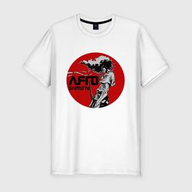 Мужская футболка хлопок Slim с принтом Afrosamurai , 92% хлопок, 8% лайкра | приталенный силуэт, круглый вырез ворота, длина до линии бедра, короткий рукав | afro samurai | afrosamurai | anime | аниме | анимэ | афро самурай | афросамурай