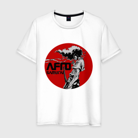 Мужская футболка хлопок с принтом Afrosamurai в Санкт-Петербурге, 100% хлопок | прямой крой, круглый вырез горловины, длина до линии бедер, слегка спущенное плечо. | afro samurai | afrosamurai | anime | аниме | анимэ | афро самурай | афросамурай
