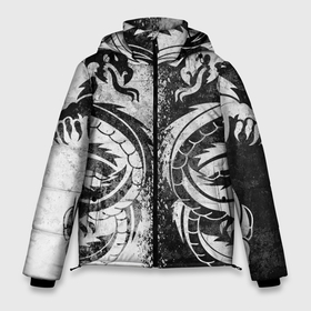 Мужская зимняя куртка 3D с принтом ДРАКОНЫ | DRAGONS в Новосибирске, верх — 100% полиэстер; подкладка — 100% полиэстер; утеплитель — 100% полиэстер | длина ниже бедра, свободный силуэт Оверсайз. Есть воротник-стойка, отстегивающийся капюшон и ветрозащитная планка. 

Боковые карманы с листочкой на кнопках и внутренний карман на молнии. | anime | china | dragon | japan | katana | samurai | smoke | snake | sword | tattoo | аниме | дракон | дым | змей | катана | китай | меч | самурай | тату | татуировка | япония