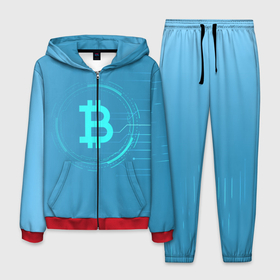 Мужской костюм 3D с принтом Bitcoin в Петрозаводске, 100% полиэстер | Манжеты и пояс оформлены тканевой резинкой, двухслойный капюшон со шнурком для регулировки, карманы спереди | Тематика изображения на принте: bitcoin | meme | биткойн | валюта | манера | мем | образ действия | символ
