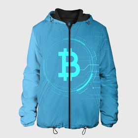 Мужская куртка 3D с принтом Bitcoin в Петрозаводске, ткань верха — 100% полиэстер, подклад — флис | прямой крой, подол и капюшон оформлены резинкой с фиксаторами, два кармана без застежек по бокам, один большой потайной карман на груди. Карман на груди застегивается на липучку | Тематика изображения на принте: bitcoin | meme | биткойн | валюта | манера | мем | образ действия | символ