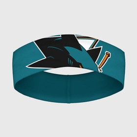 Повязка на голову 3D с принтом Сан Хосе Шаркс (Форма1) в Екатеринбурге,  |  | акула | нхл | сан хосе шаркс | хоккей | шаркс форма