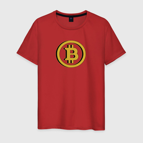 Мужская футболка хлопок с принтом Bitcoin в Тюмени, 100% хлопок | прямой крой, круглый вырез горловины, длина до линии бедер, слегка спущенное плечо. | bitcoin | meme | биткойн | валюта | манера | мем | образ действия | символ