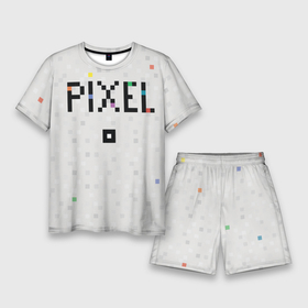 Мужской костюм с шортами 3D с принтом Im a Pixel в Курске,  |  | pixel | texture | квадрат | пиксель | текст | текстура