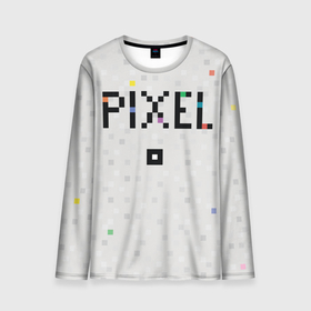 Мужской лонгслив 3D с принтом Im a Pixel , 100% полиэстер | длинные рукава, круглый вырез горловины, полуприлегающий силуэт | pixel | texture | квадрат | пиксель | текст | текстура