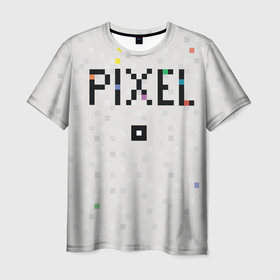 Мужская футболка 3D с принтом Im a Pixel в Екатеринбурге, 100% полиэфир | прямой крой, круглый вырез горловины, длина до линии бедер | pixel | texture | квадрат | пиксель | текст | текстура