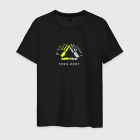 Мужская футболка хлопок с принтом Daft Punk 1993-2021 в Кировске, 100% хлопок | прямой крой, круглый вырез горловины, длина до линии бедер, слегка спущенное плечо. | daft punk | music | дафт панк | музыка | музыкальная группа | музыкант | робот