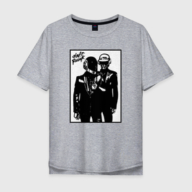 Мужская футболка хлопок Oversize с принтом Daft Punk , 100% хлопок | свободный крой, круглый ворот, “спинка” длиннее передней части | Тематика изображения на принте: daft punk | electro music | electronic | дафт панк | диско | музыка | ретро | хаус | электро | электроника