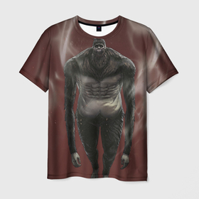 Мужская футболка 3D с принтом Титан в Кировске, 100% полиэфир | прямой крой, круглый вырез горловины, длина до линии бедер | Тематика изображения на принте: аниме | атака титанов | монстр | персонаж | рисунок | титан