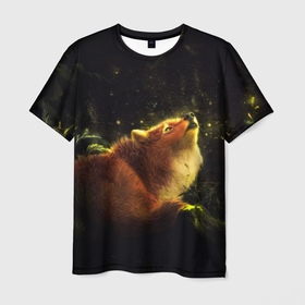 Мужская футболка 3D с принтом Лисица в Курске, 100% полиэфир | прямой крой, круглый вырез горловины, длина до линии бедер | fox | foxy | животное | звери | лиса | лисенок | лисичка | милая | рыжая | фокс