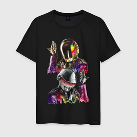 Мужская футболка хлопок с принтом Daft Punk в Новосибирске, 100% хлопок | прямой крой, круглый вырез горловины, длина до линии бедер, слегка спущенное плечо. | Тематика изображения на принте: cyberpunk | daft | daftpunk | electronic | get | guy | guy manuel | human | lucky | music | punk | robot | rock | thomas | дафт | дафтпанк | киберпанк | музыка | ню диско | панк | робот | рок | техно | томас | электро | электроник рок