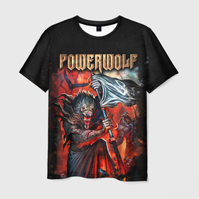 Мужская футболка 3D с принтом Powerwolf , 100% полиэфир | прямой крой, круглый вырез горловины, длина до линии бедер | heavy metal | metal | powerwolf | группы | метал | музыка | пауэр метал | рок | хеви метал