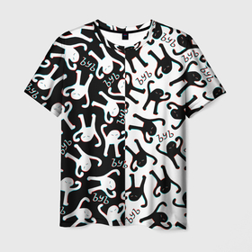Мужская футболка 3D с принтом МЕМ КОТ ЪУЪ СЪУКА в Курске, 100% полиэфир | прямой крой, круглый вырез горловины, длина до линии бедер | cat | mem | memes | интернет приколы | кот | мем | мем кот | ъуъ | ъуъ съука