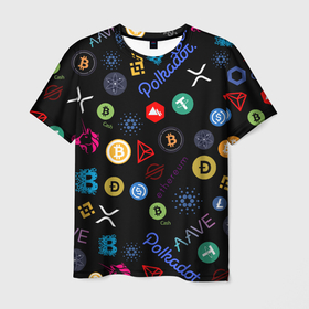 Мужская футболка 3D с принтом BITCOIN PATTERN | БИТКОИН(Z) в Кировске, 100% полиэфир | прямой крой, круглый вырез горловины, длина до линии бедер | binance coin | bitcoin | blockchain | btc | cardano | crypto | ethereum | litecoin | polkadot | tether | xrp | биткоин | блокчейн | валюта | деньги | криптовалюта | майнер | майнинг | цифровая валюта | цифровое золото | эфир