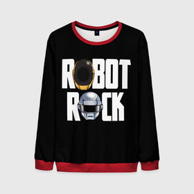 Мужской свитшот 3D с принтом Robot Rock в Петрозаводске, 100% полиэстер с мягким внутренним слоем | круглый вырез горловины, мягкая резинка на манжетах и поясе, свободная посадка по фигуре | cyberpunk | daft | daftpunk | electronic | get | guy | guy manuel | human | lucky | music | punk | robot | rock | thomas | дафт | дафтпанк | киберпанк | музыка | ню диско | панк | робот | рок | техно | томас | электро | электроник рок