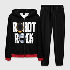 Мужской костюм 3D с принтом Robot Rock в Новосибирске, 100% полиэстер | Манжеты и пояс оформлены тканевой резинкой, двухслойный капюшон со шнурком для регулировки, карманы спереди | cyberpunk | daft | daftpunk | electronic | get | guy | guy manuel | human | lucky | music | punk | robot | rock | thomas | дафт | дафтпанк | киберпанк | музыка | ню диско | панк | робот | рок | техно | томас | электро | электроник рок