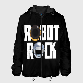 Мужская куртка 3D с принтом Robot Rock в Новосибирске, ткань верха — 100% полиэстер, подклад — флис | прямой крой, подол и капюшон оформлены резинкой с фиксаторами, два кармана без застежек по бокам, один большой потайной карман на груди. Карман на груди застегивается на липучку | Тематика изображения на принте: cyberpunk | daft | daftpunk | electronic | get | guy | guy manuel | human | lucky | music | punk | robot | rock | thomas | дафт | дафтпанк | киберпанк | музыка | ню диско | панк | робот | рок | техно | томас | электро | электроник рок