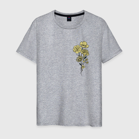 Мужская футболка хлопок с принтом Flo в Петрозаводске, 100% хлопок | прямой крой, круглый вырез горловины, длина до линии бедер, слегка спущенное плечо. | flo | flowers | растения | флористика | цветение | цветы
