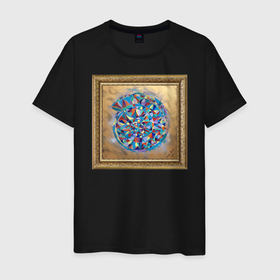 Мужская футболка хлопок с принтом Греческая мелодия в Санкт-Петербурге, 100% хлопок | прямой крой, круглый вырез горловины, длина до линии бедер, слегка спущенное плечо. | абстракция | греческая | картина | мозаика | рама