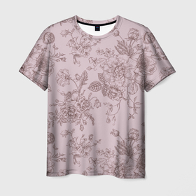 Мужская футболка 3D с принтом розы с пионами , 100% полиэфир | прямой крой, круглый вырез горловины, длина до линии бедер | 8 марта | весна | девушке | женский | мама | пионы | подарок | розы | топ | тренд | феминизм | цветы