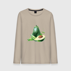 Мужской лонгслив хлопок с принтом акварельное авокадо в Петрозаводске, 100% хлопок |  | авокадо | акварель | брызги | веган | вегетарианец | здоровье | зож | правильное питание | рисунок