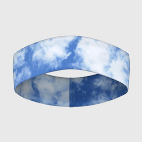 Повязка на голову 3D с принтом ОБЛАКА в Белгороде,  |  | голубое небо | небо | небо паттерн | нежное небо | облака | синее небо | синий | тучи