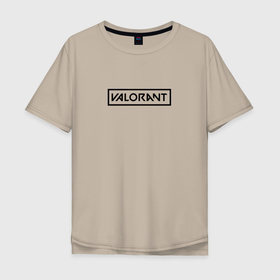 Мужская футболка хлопок Oversize с принтом VALORANT в Санкт-Петербурге, 100% хлопок | свободный крой, круглый ворот, “спинка” длиннее передней части | valorant | valorant лого | лого | минимализм | надпись | типография