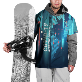 Накидка на куртку 3D с принтом Stop Covid 19 в Тюмени, 100% полиэстер |  | Тематика изображения на принте: covid 19 | stop epidemic | антикоронавирус | коронавирус | пандемия