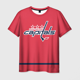 Мужская футболка 3D с принтом Вашингтон Кэпиталз (Форма1) в Санкт-Петербурге, 100% полиэфир | прямой крой, круглый вырез горловины, длина до линии бедер | Тематика изображения на принте: nhl | вашингтон кэпиталз | вашингтон кэпиталз форма | нхл | хоккей